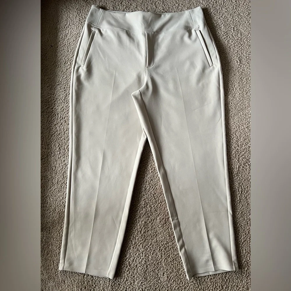 Athleta Endless High Rise Pull on Pants In Abalone Gray Size 16 Elastic Waist